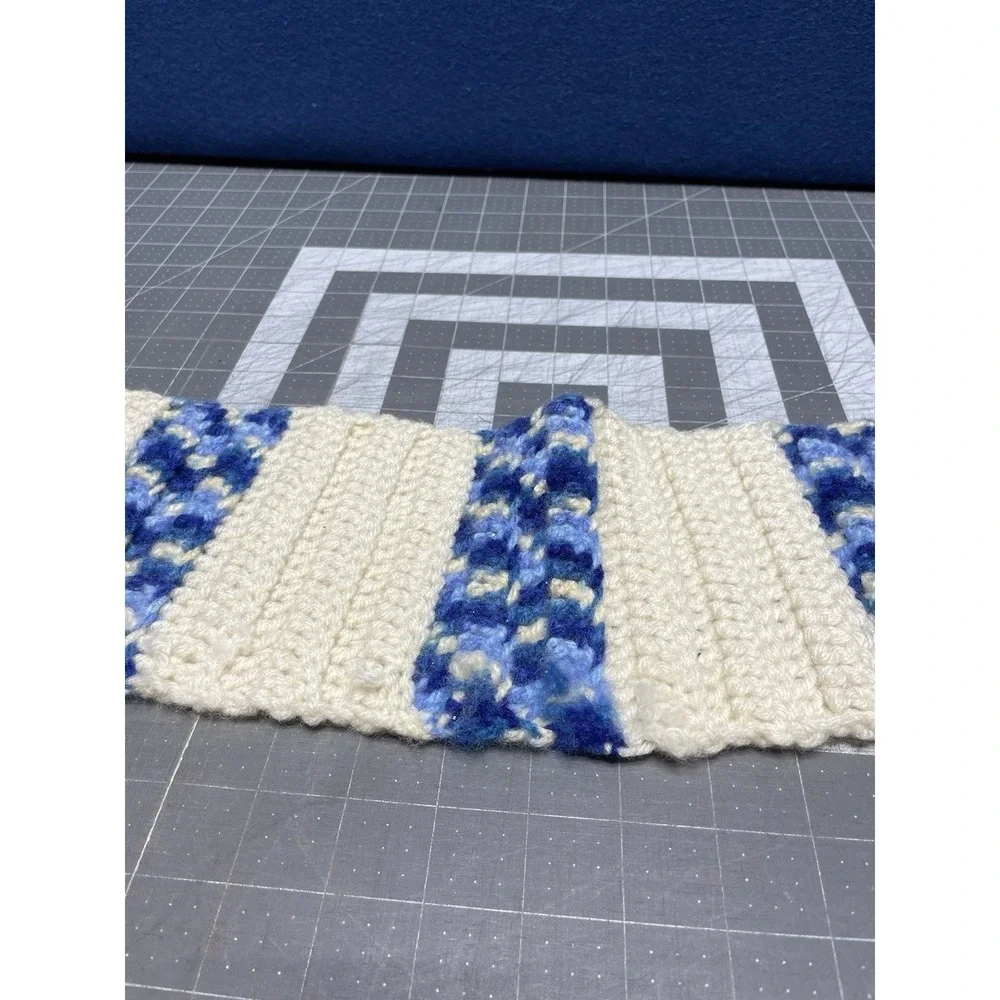 Crochet‎ Blue White Variegated Hat 22